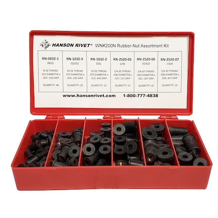 Irwin Rubber-Nut Assortment Kit Includes: B832, Q1032, 10Sl, 1/4s D1420 WNK-200N